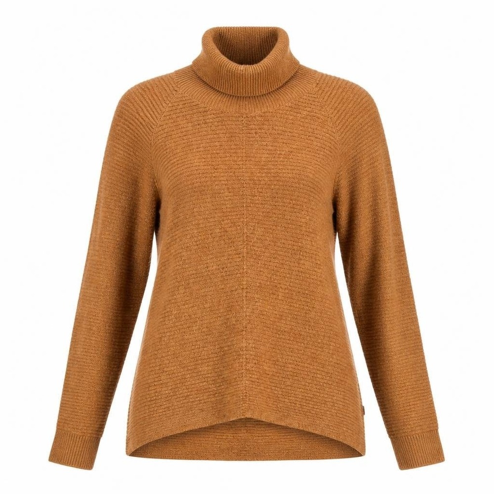 Kuhl Solace Sweater Womens M Brown Merino Wool Blend Cowl Neck Ribbed Pullover